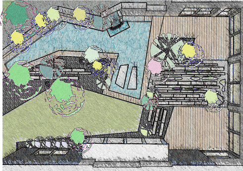 Návrh záhrady – 2D vizualizácia 2